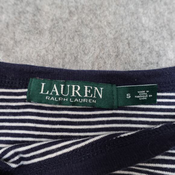 Ralph Lauren Top Womens Small Long Sleeve Boat Neck Striped Navy Blue Nautical - Picture 4 of 10